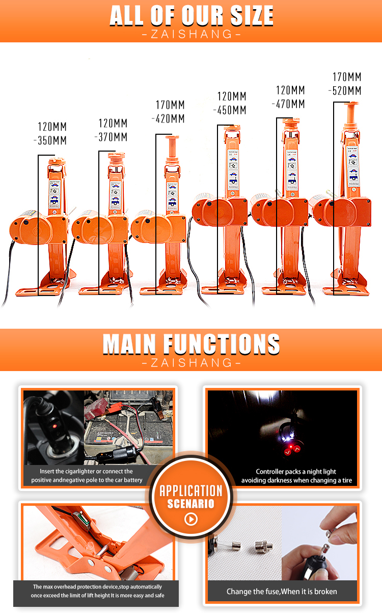 Selling well around the world 12 volt electric car jack combo kit for